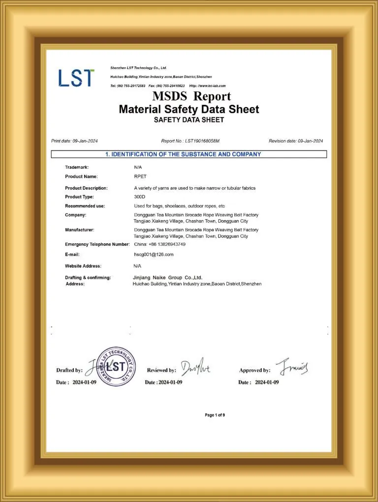 Compliance document page 4 available for buyer verification