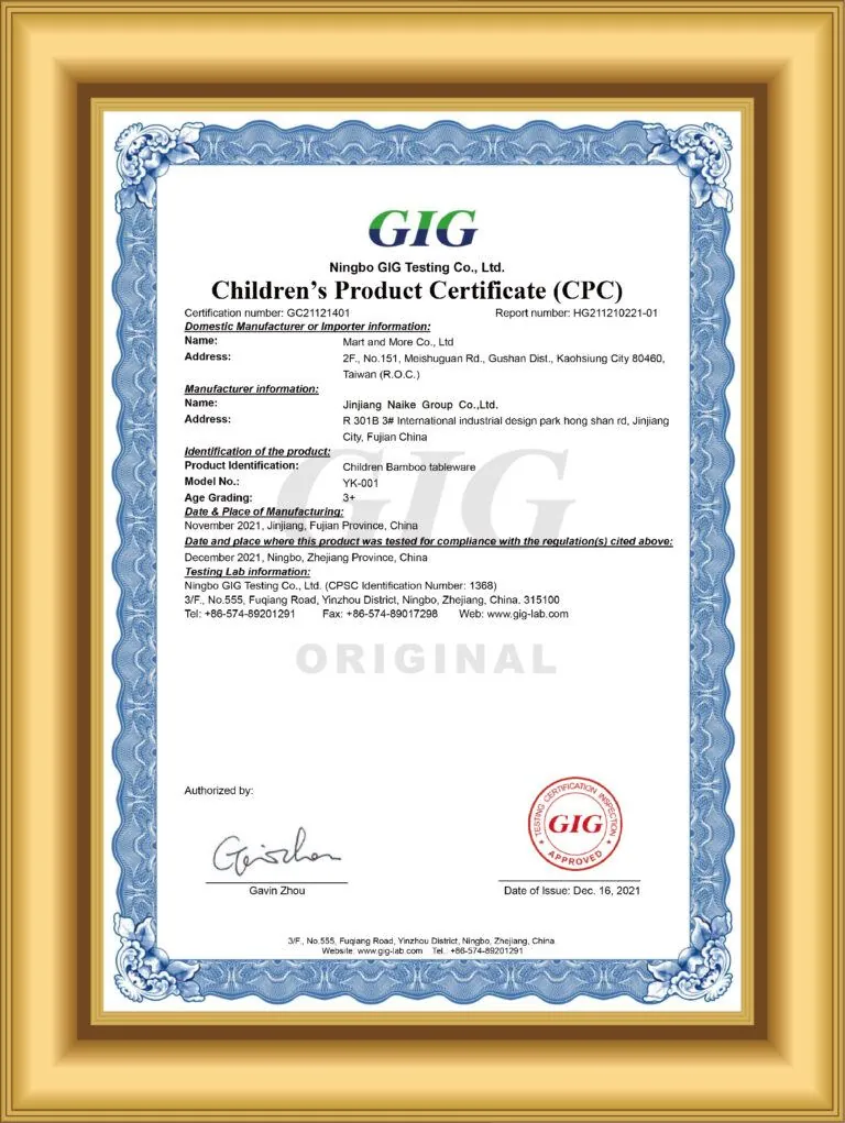 Compliance document page 6 available for buyer verification