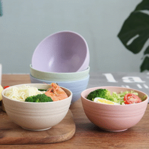 Eco-Friendly Reusable Wheat Straw Bowls Lightweight Dinnerware