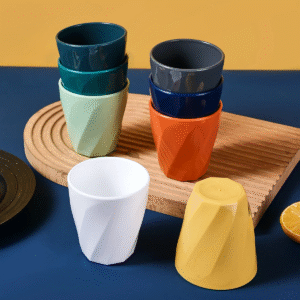 Airline Plastic Cup Black Tumbler Cup Hard Wheat Straw Black Cup