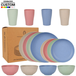 Wheat Straw Dinnerware Set Eco-Friendly Custom Wholesale Tableware Gift Set