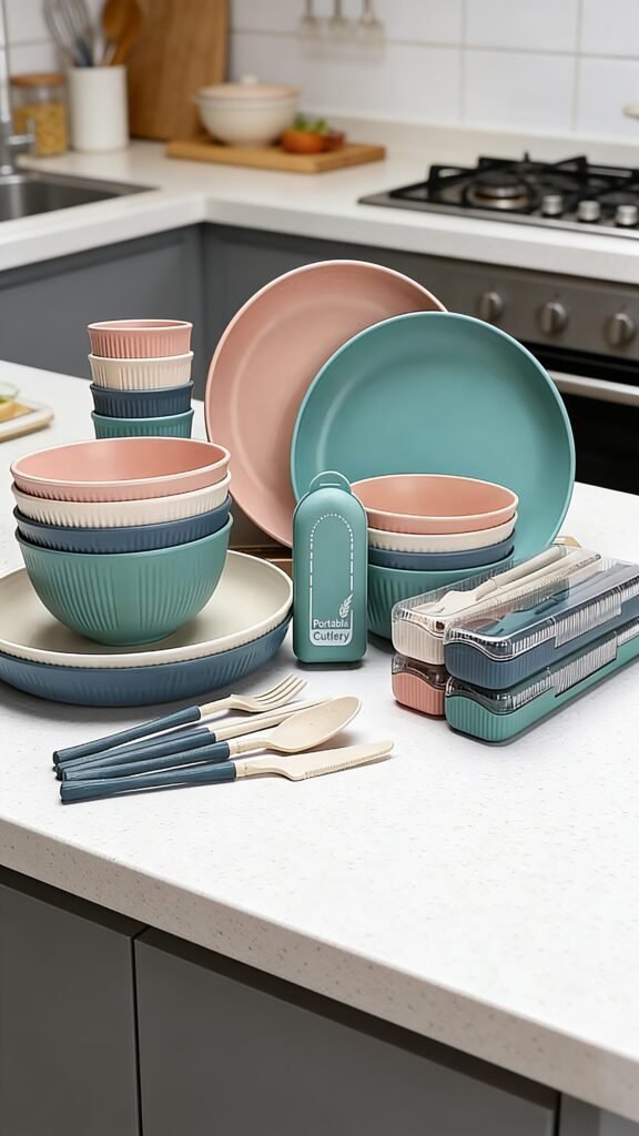 Premium Custom Wheat Straw Dinnerware Sets by Naike Dinner