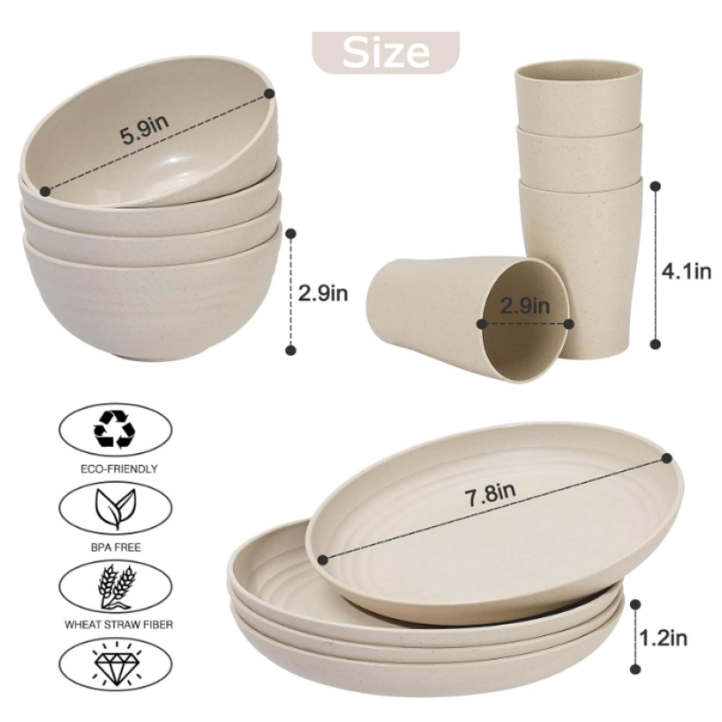 wheat straw dinnerware set