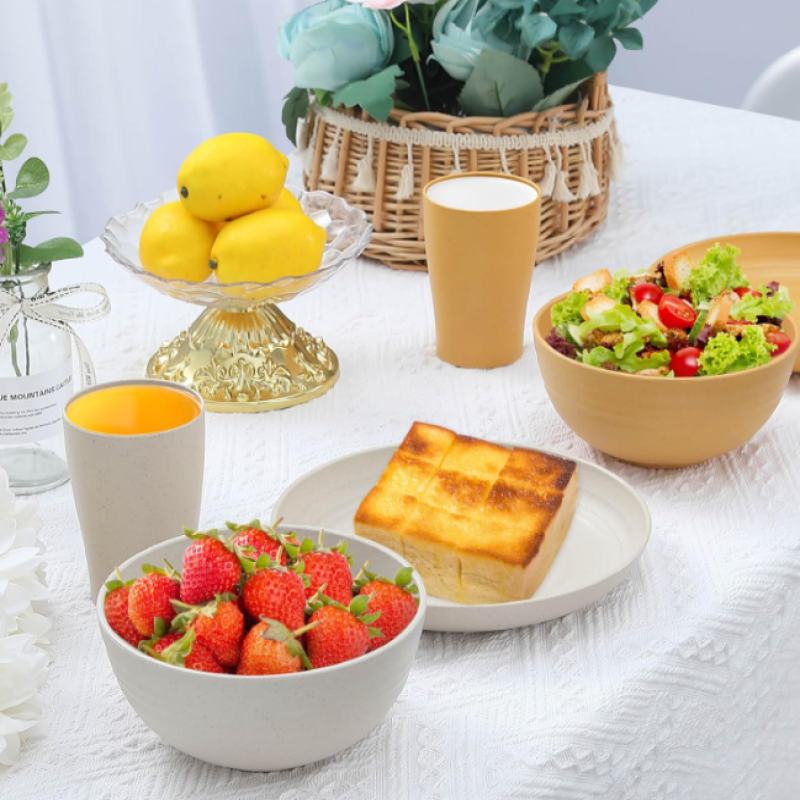 wheat straw dinnerware set