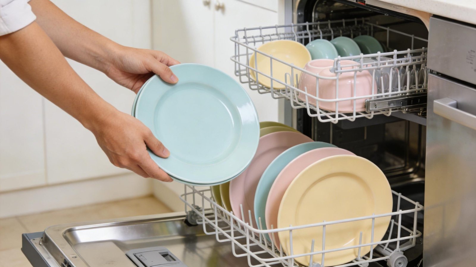 Put the Wheat Straw Plate into the Dishwasher