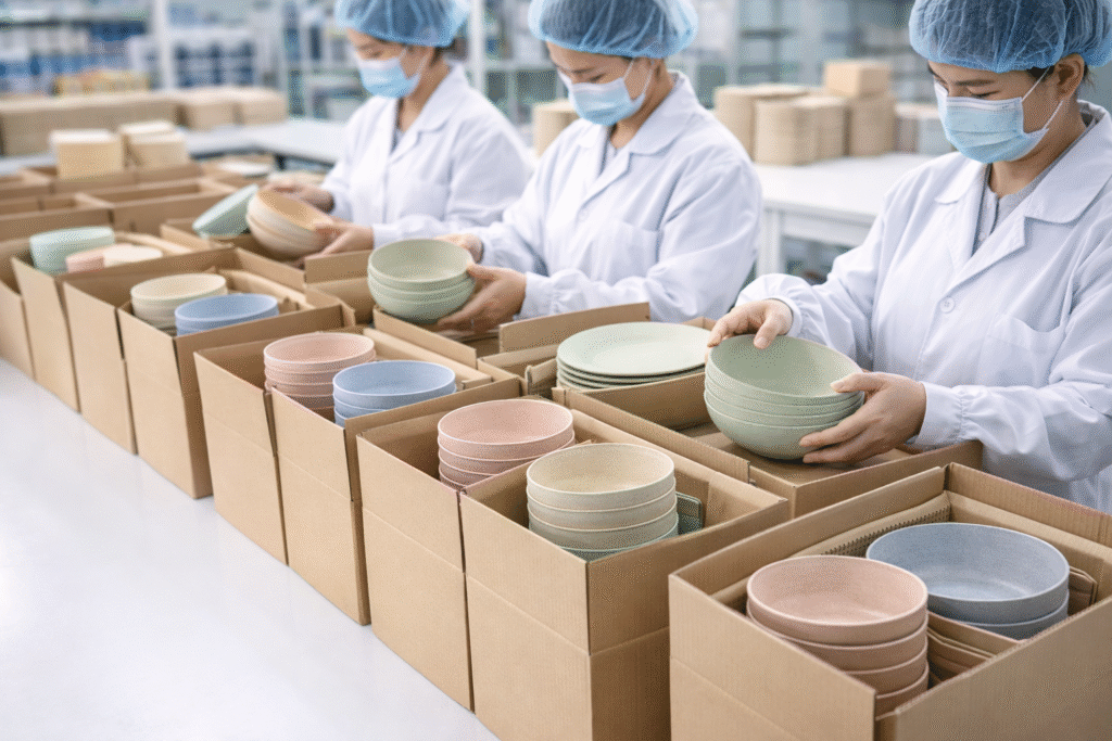 Wheat straw products packing and inspection process