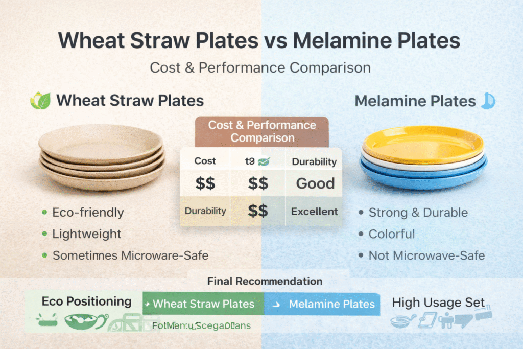 Wheat Straw Plates vs Melamine Plates