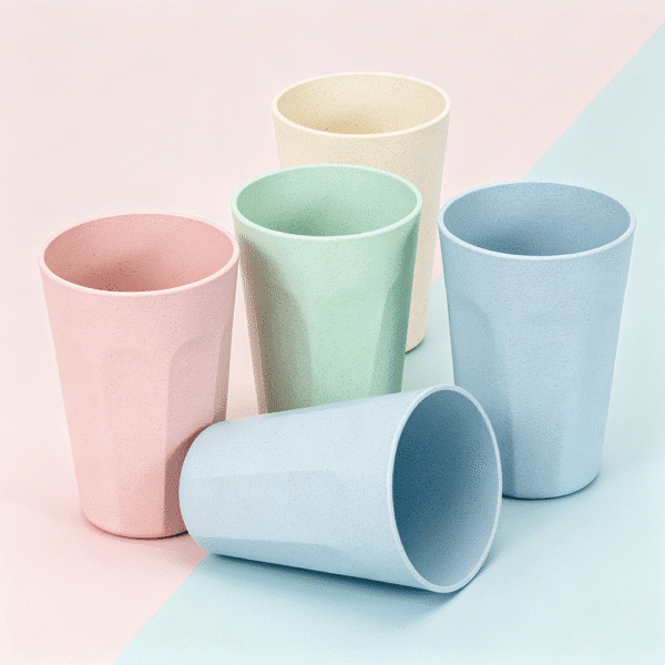 Wheat-straw composite cups and mugs