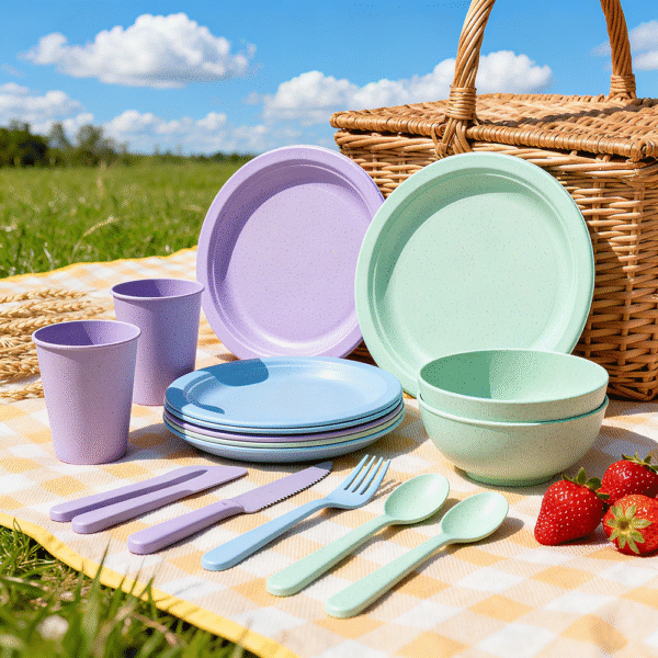 Wheat-straw composite dinnerware sets