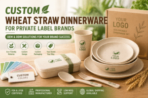 custom wheat straw dinnerware for private label brands