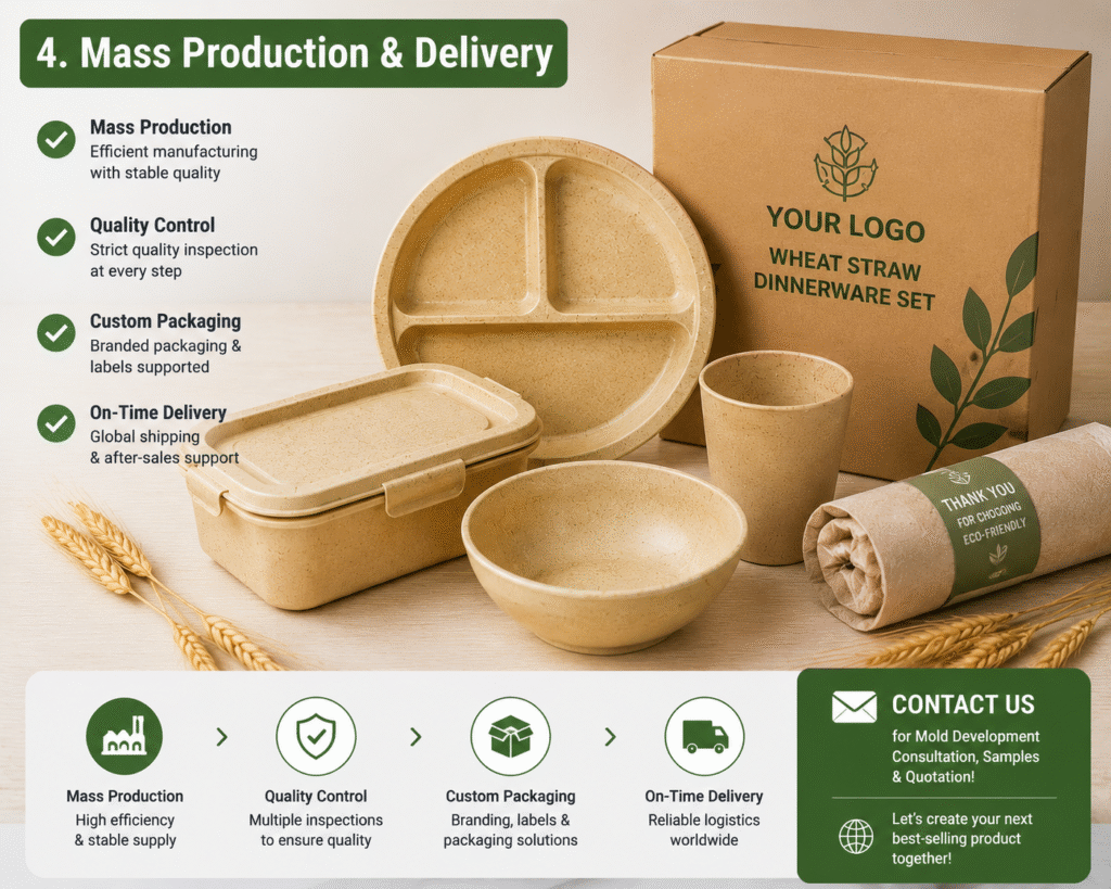 custom wheat straw dinnerware mold