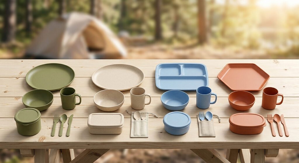 wheat straw camping tableware Set