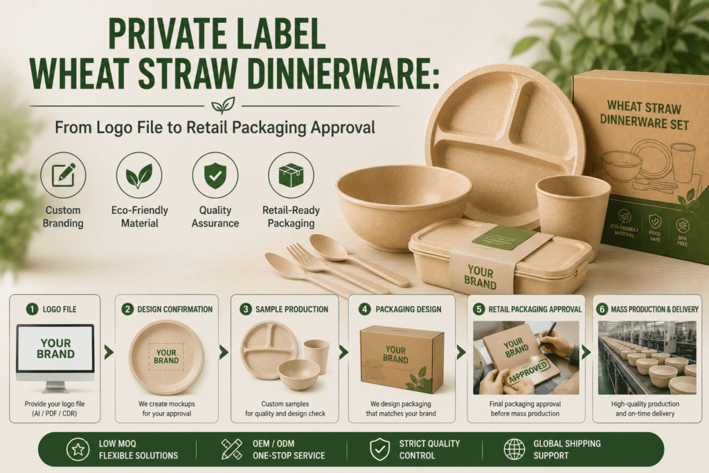 Private Label Wheat Straw Dinnerware