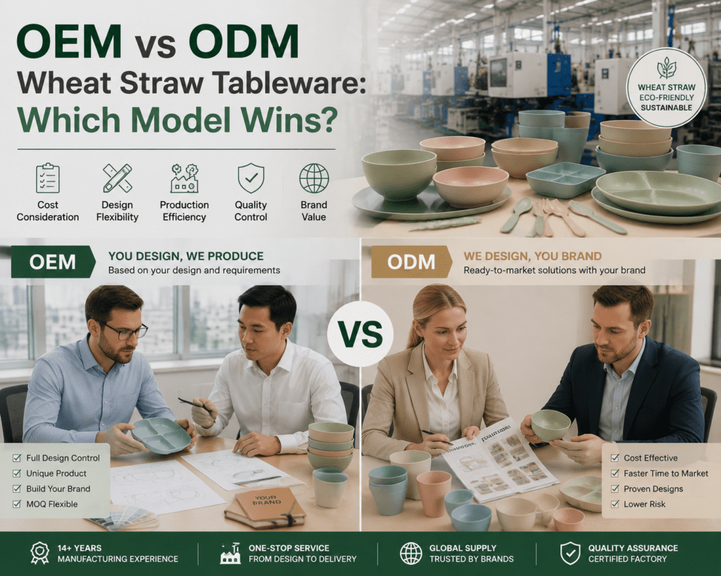 OEM vs ODM Wheat Straw Tableware