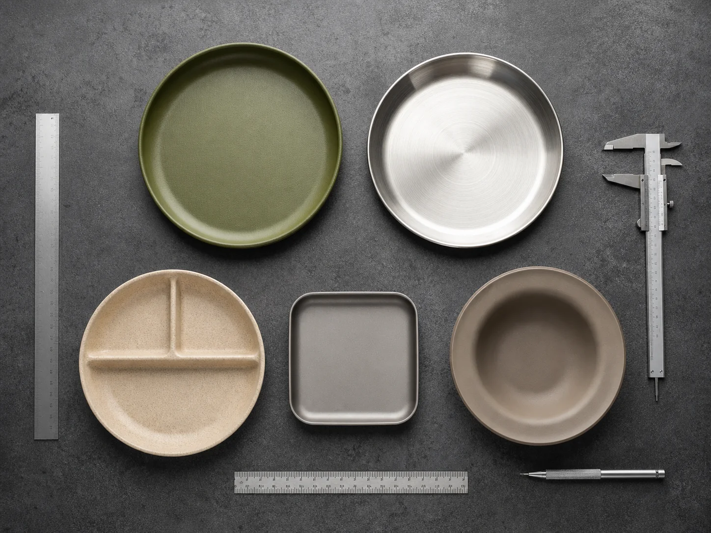 Camping plates and plate-set geometry for wholesale buyers