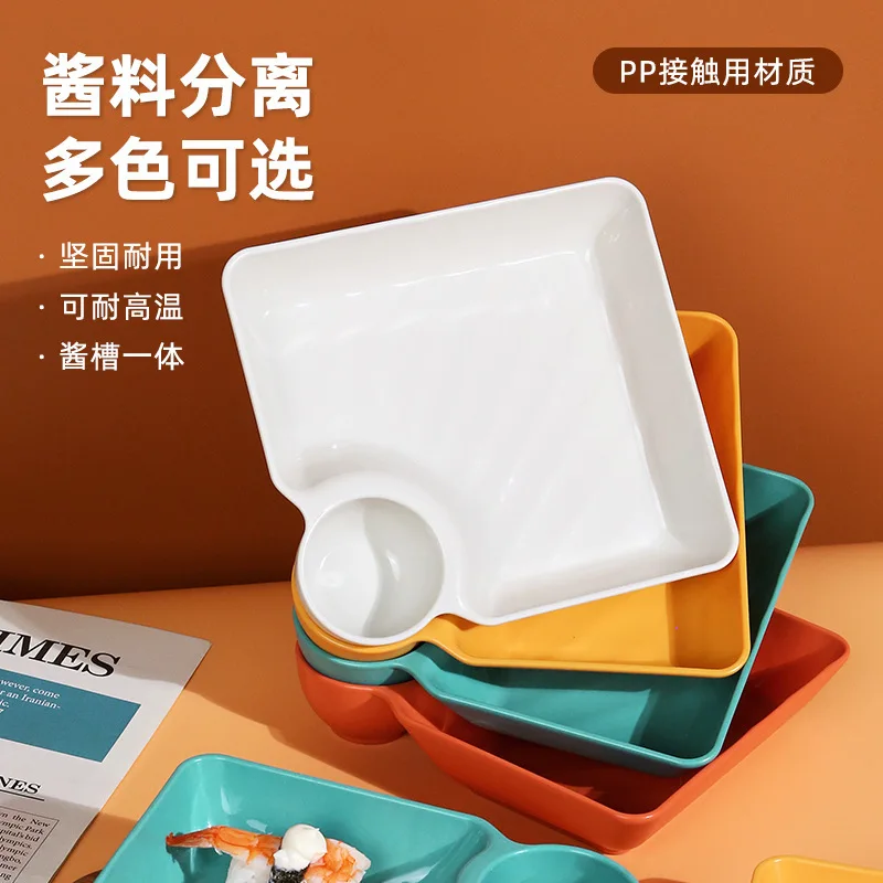 Colorful Wheat-Straw + PP Camping Plate Set – application view
