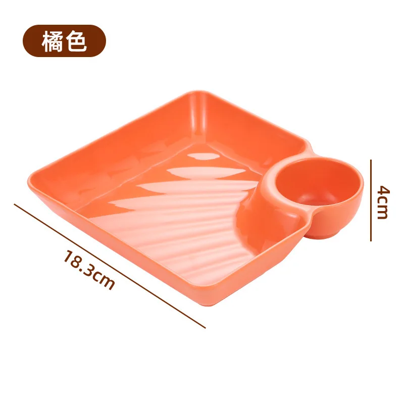 Colorful Wheat-Straw + PP Camping Plate Set – configuration view
