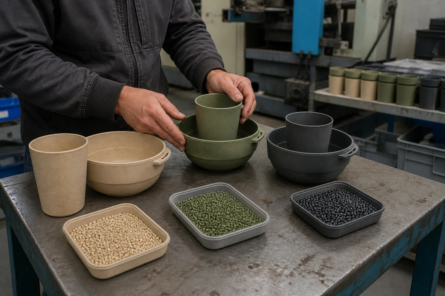 Custom camping dinnerware MOQ driver shown through separate molded color batches