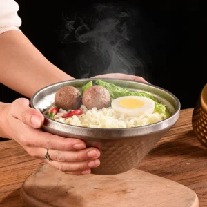 Hammered 18/8 Stainless Steel Outdoor Dining Bowl – main product view