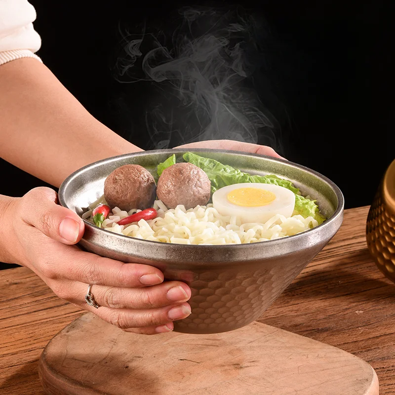 Hammered 18/8 Stainless Steel Outdoor Bowl