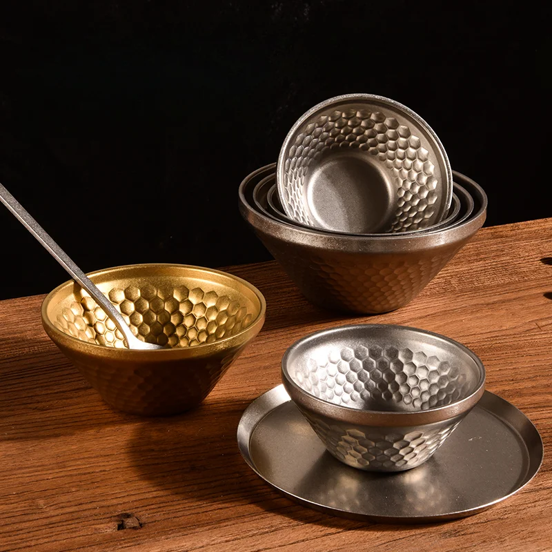 Hammered 18/8 Stainless Steel Outdoor Dining Bowl – alternate product view
