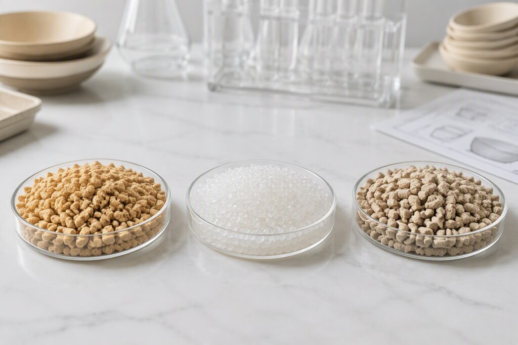 material comparison raw samples