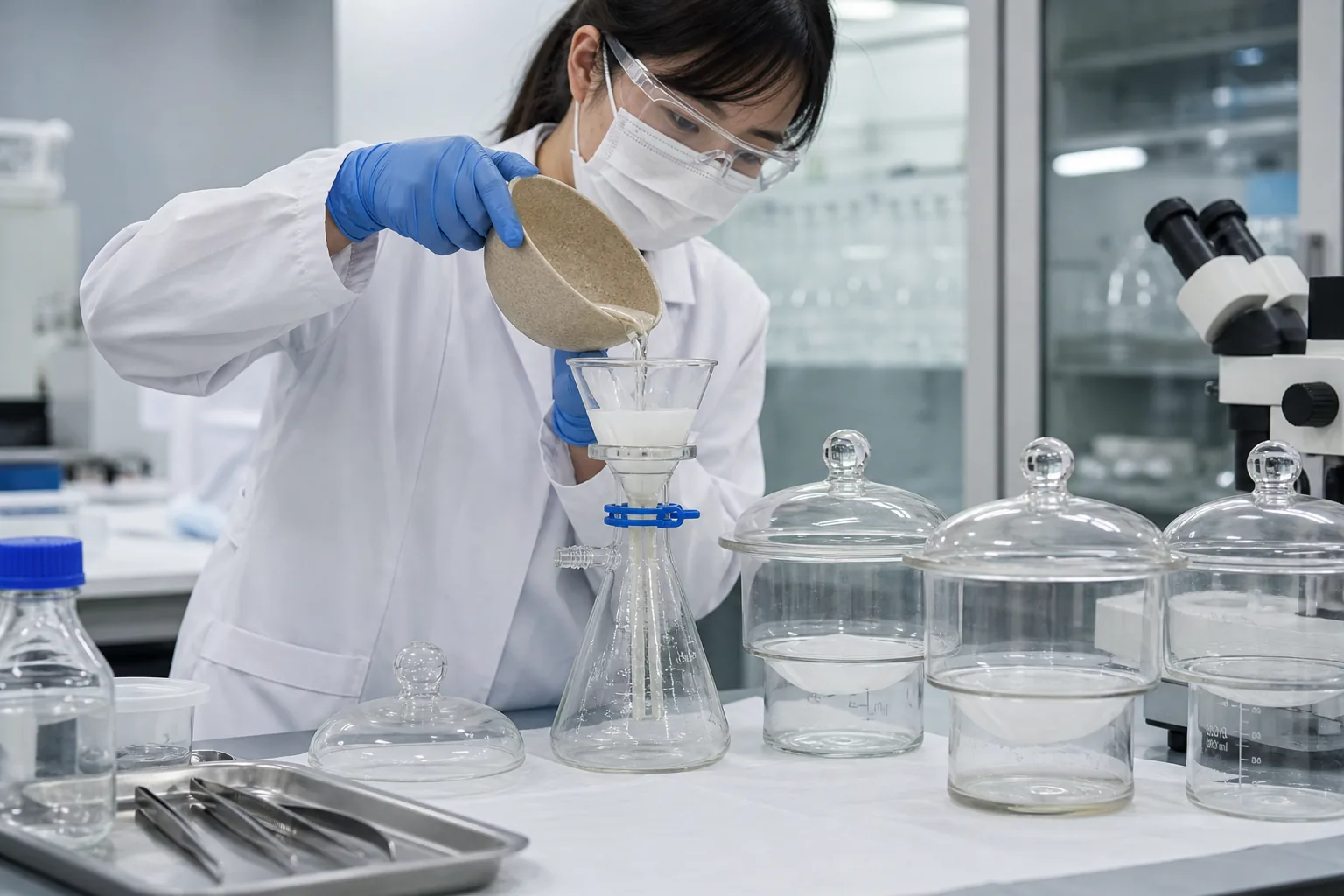 Laboratory filtration and contamination control for tableware particle analysis