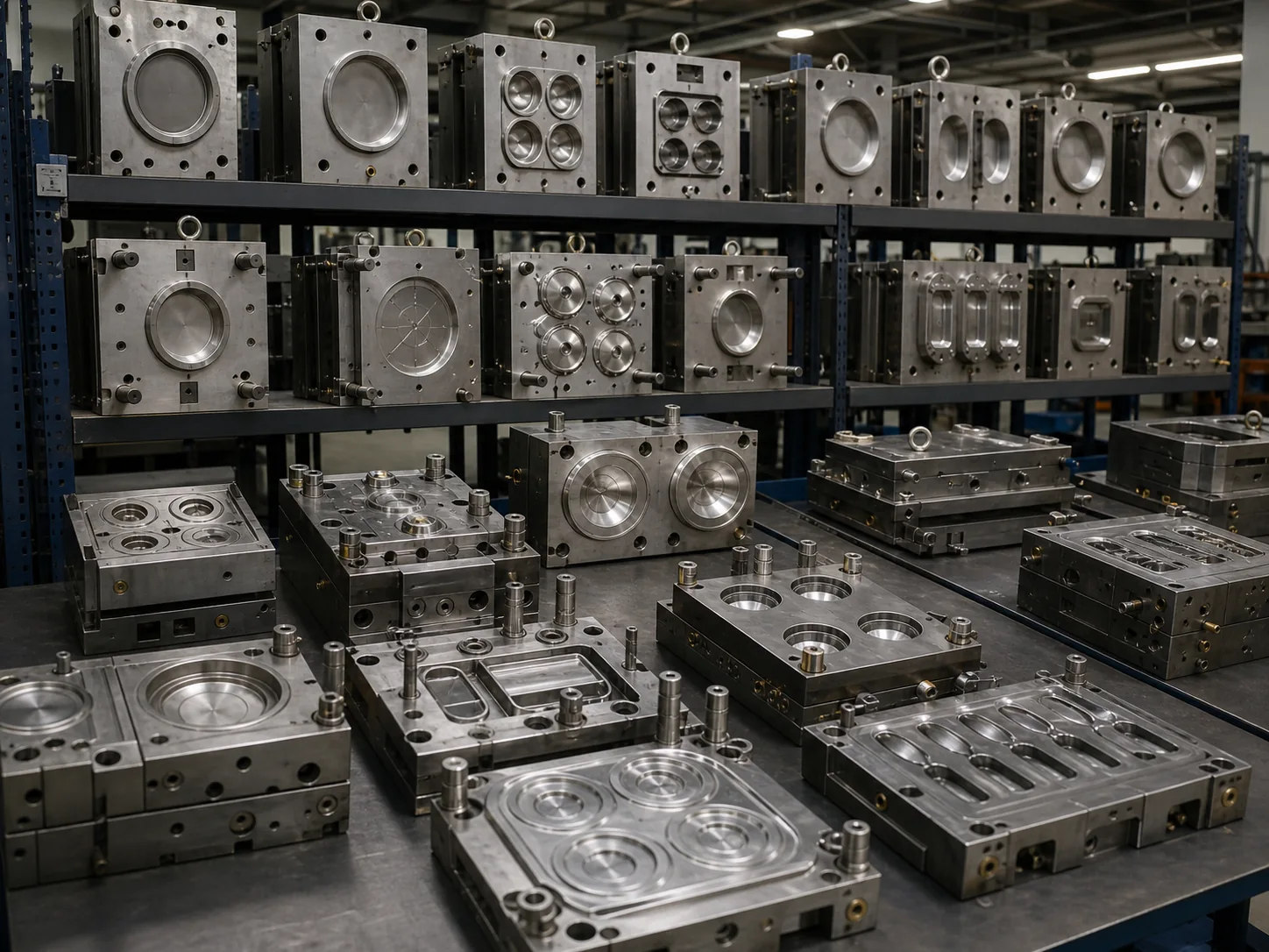 Collection of precision molds for plates bowls cups and cutlery