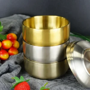 Polished Stainless Steel Korean-Style Dining Bowl – main product view