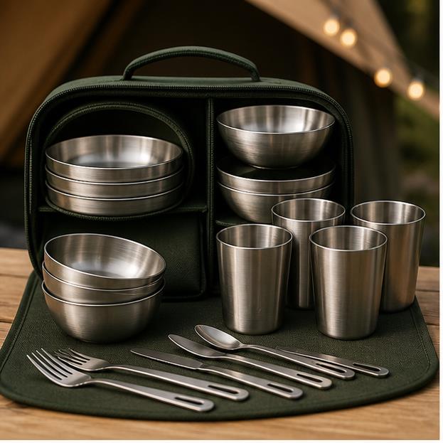 Custom 304 Stainless Steel Glamping Dining Set
