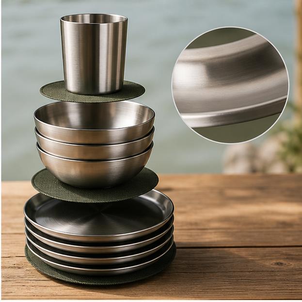 Custom 304 Stainless Steel Glamping Dining Set – design and structure view