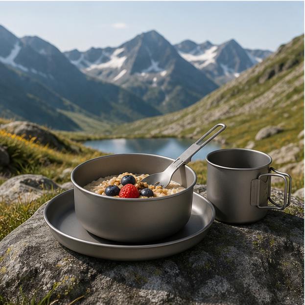 Custom Titanium Ultralight Nesting Mess Kit – outdoor application