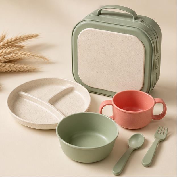 Custom Wheat-Straw + PP Kids Outdoor Set