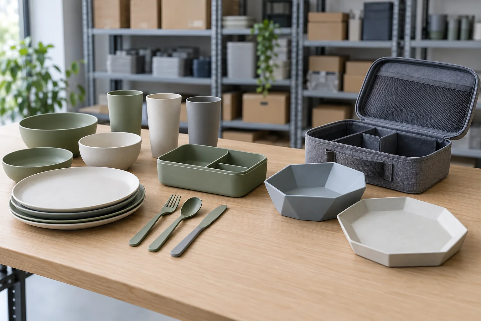 Existing component or new mold review for outdoor dinnerware and its portable carry case
