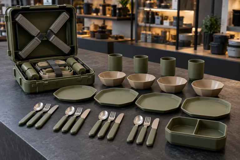 Cross-Latch Four-Person Camping Dinnerware Set