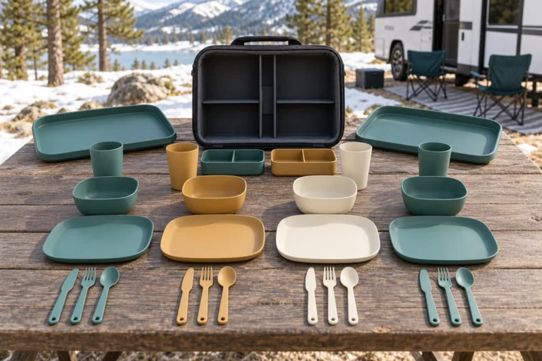 Custom Flip-Tray Family Camping Dinnerware Set