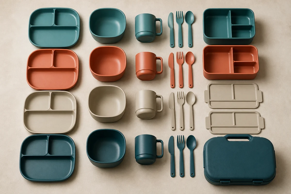 Modular Family Picnic Set Components Complete component layout for a modular family picnic dining set