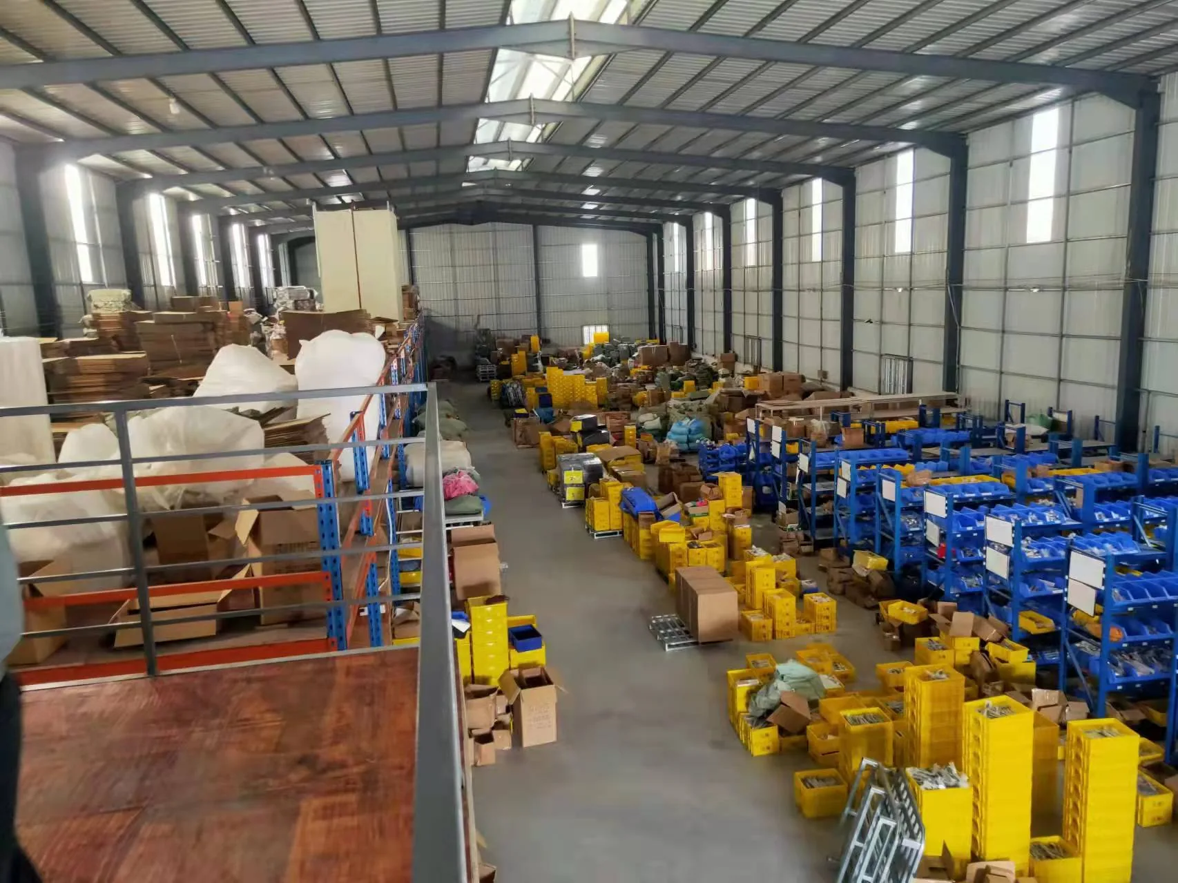 Naike tooling and work-in-process storage area inside the factory