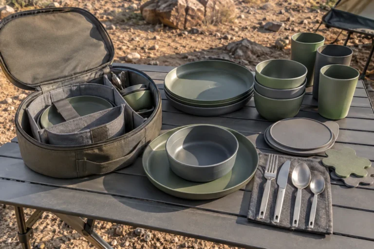 Prevent camping dinnerware rattle during a nested-set buyer review