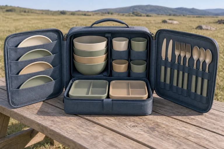 Custom Wing-Panel Family Camping Dinnerware Set