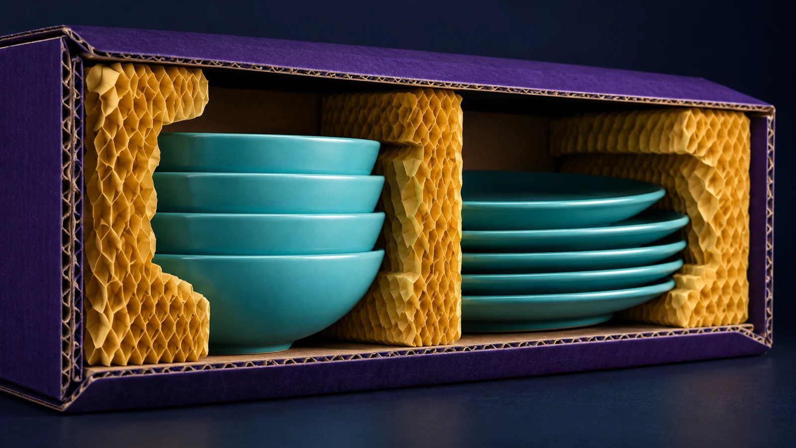 E-commerce mailer corner protection e-commerce mailer corner protection around nested dinnerware