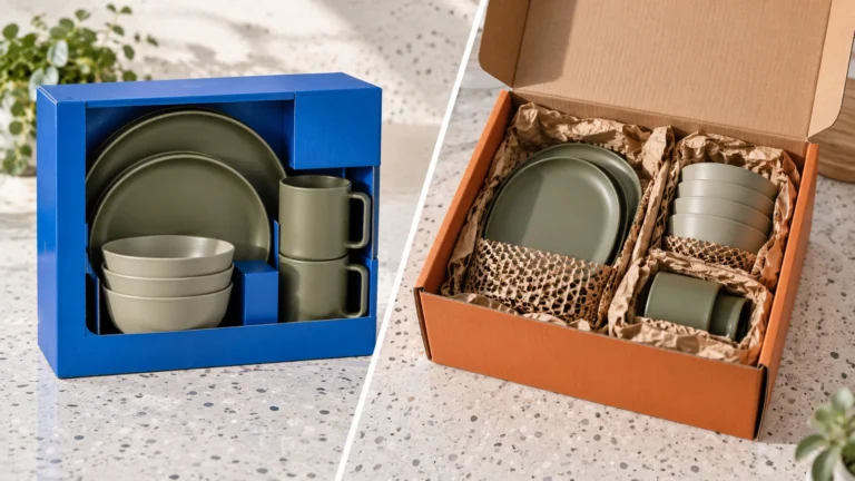 camping dinnerware box vs mailer comparison
