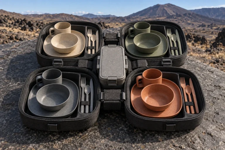 Clover-Pod Four-Person Camping Dinnerware Set