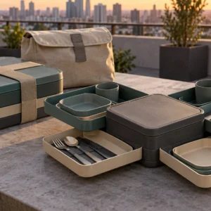 camping dinnerware set Cross-Layer four-person concept