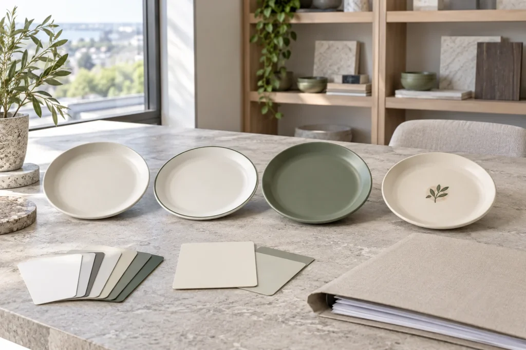 Decorated tableware compliance scope review with plain printed pigmented and bonded samples