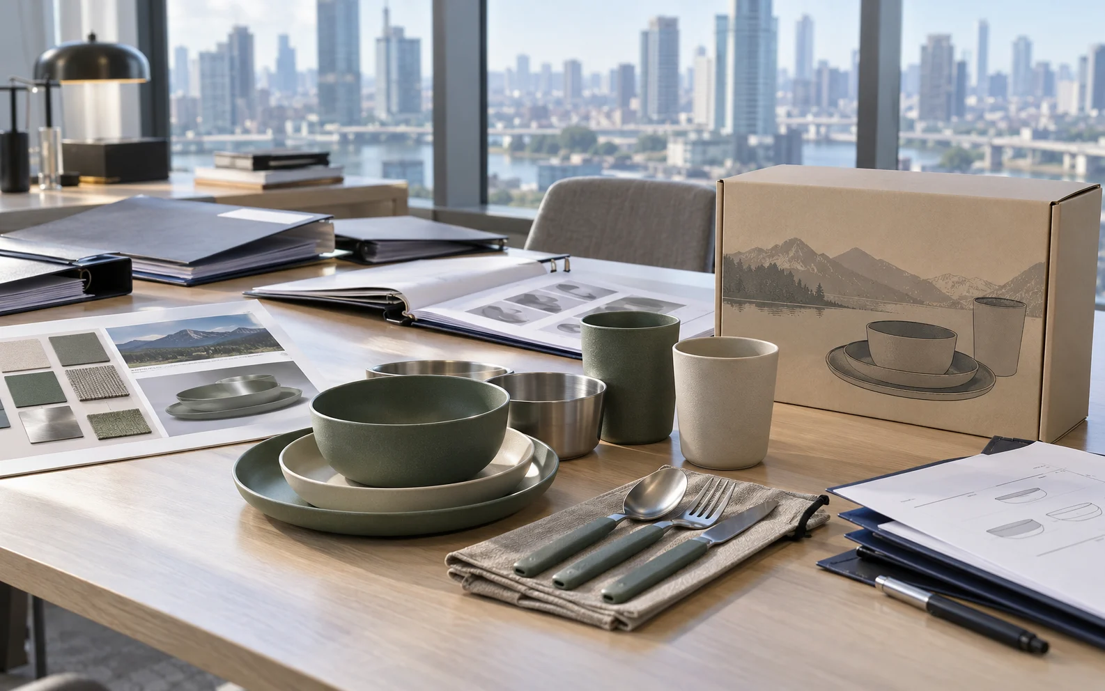 Camping dinnerware samples drawings and approval records arranged for material change release