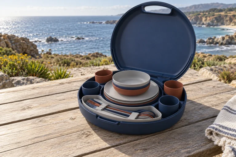 Round-Tray PP Outdoor Picnic Dinnerware Set