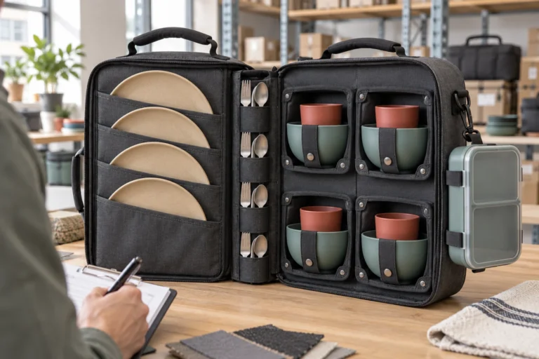 Sidecar-Panel Four-Person Camping Dinnerware Set
