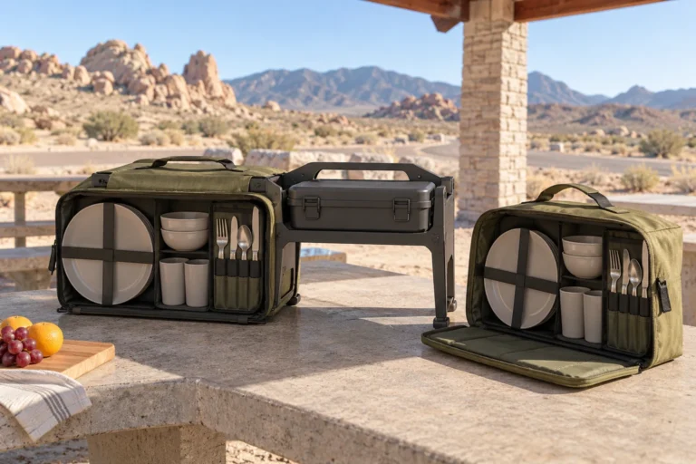 Twin-Pannier Four-Person Camping Dinnerware Set